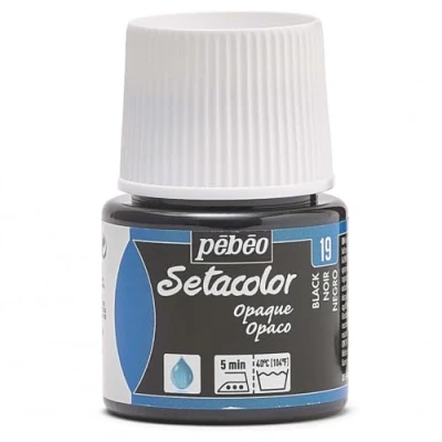 Immagine di Pebeo Setacolor Colore per Tessuti Opaco, 45 ml, Nero
