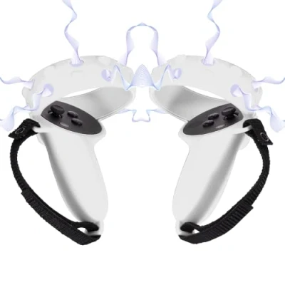 Immagine di Digicharge Housse de Protection pour Manettes Tactiles in Silicone per Oculus Quest 2 Touch Controller Copre la Copertura Dell&#039;anello Protettivo Oculus/Meta VR, con Cinturino Regolabile