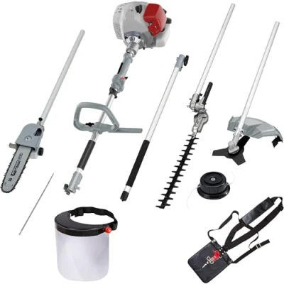 Immagine di IKRA Multitool IBKH 33 1 a benzina 4in1 utensile multifunzione da giardino incl. scudo protettivo e lima per catena
