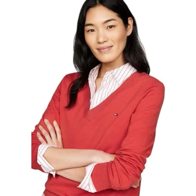 Immagine di Tommy Hilfiger Stitch Maglione, Donna, Taglia: XS, Terra red