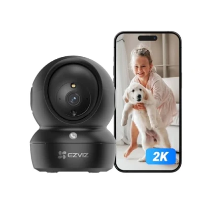 Immagine di EZVIZ C6N Telecamera Wi Fi Interno 2K Videocamera Sorveglianza Pan/Tilt/Zoom Compatibile con Alexa, Rotazione a 360, Visione Notturna, Tracciamento del Movimento e Audio Bi direzionale