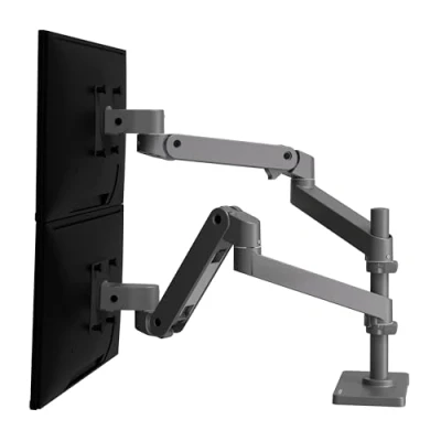Immagine di Ergotron LX PRO ARM DUAL DISPLAY STACKING darkgrey (Tavolo, 27&quot;), Supporto per monitor, Grigio