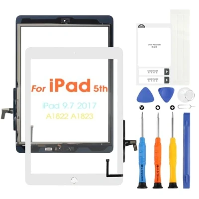 Immagine di ARSSLY Touch Screen per ipad 9.7 2017 A1822 A1823 Digitizer Schermo 5 con Home Buttone, Touchscreen Sostituzione 5th Strumenti, (Non LCD Display) (Bianco)