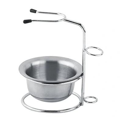 Immagine di Leku Strumento da barba uomo 2 in 1 Ciotola Kit di strumenti per alla moda Supporto pennello acciaio inossidabile + tazza sapone