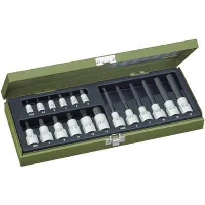 Immagine di Proxxon Industrial Kit inserti giravite a bussola 1/4 (6.3 mm), 1/2 (12.5 mm) 18 parti 23 100