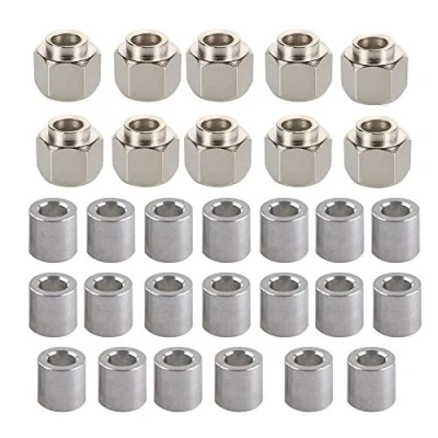 Immagine di Zeberoxyz 10 pezzi per stampanti 3D con colonna di isolamento cilindrico esagonale, 20 colonne rotonde isolamento, foro 5 mm, in acciaio inox, accessori stampa (altezza 8 mm)