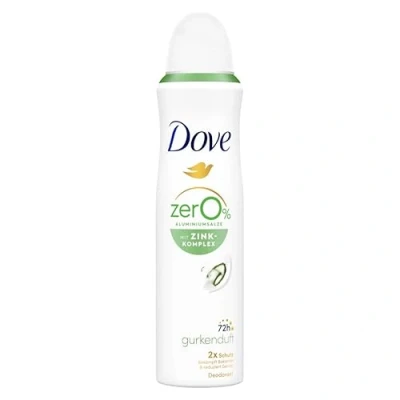 Immagine di Dove deodorante spray per cetriolo, con complesso di zinco nutriente e 0% sali alluminio, 150 ml, 1 pezzo