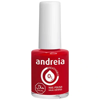 Immagine di Andreia Vernis Halal Smalto Vegan, Permeabile e Traspirante conforme ai requisiti Alta Qualità Colore B6 Rosso Sfumature di Rosa 10,5 ml