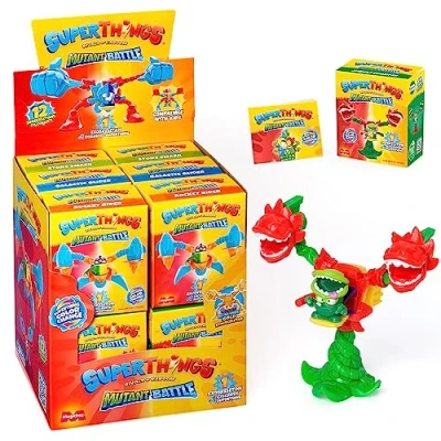 Immagine di SUPERTHINGS Serie Mutant Battle Collezione completa di 12 Exoskeletons. Ogni scatola contiene 1 Exoskeleton + SuperThing Checklist. Compatibile con bambini
