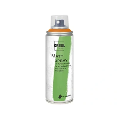 Immagine di Kreul 76313 Colore spray arancione, 200 ml, vernice classica opaca a base d&#039;acqua altamente pigmentata e impermeabile resistente al polistirolo per uso interno ed esterno