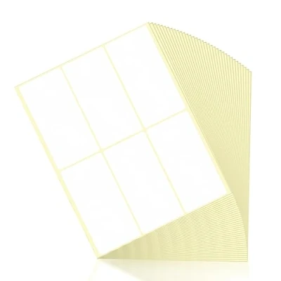 Immagine di Fousenuk 210 pezzi Etichette Adesive, Fogli Adesivi Bianche 100 x 50 mm per Congelatore, Cancelleria, Corrispondenza, Etichetta Adesive Universali Autoadesive Scuola, Ufficio, Cucina