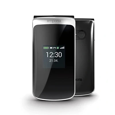 Immagine di Emporia TOUCHsmart.2 New Edition, Telefono cellulare 4G per Anziani, tasto dedicato WhatsApp e app di messagistica, Volume alto, Display 3.25&quot; a colori, Basetta ricarica, Nero (Italia)