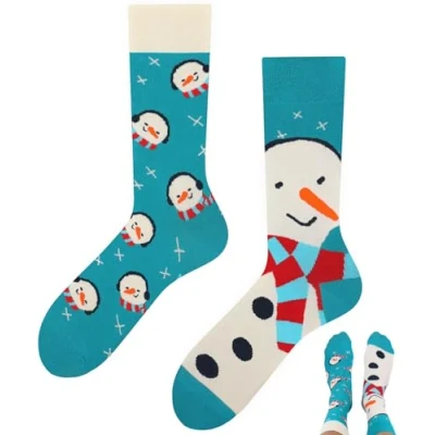 Immagine di TODO Colours Calzini divertenti con motivo Multicolori, Colorati, Pazzi per la gioia di vivere, Pupazzo neve, 39 42