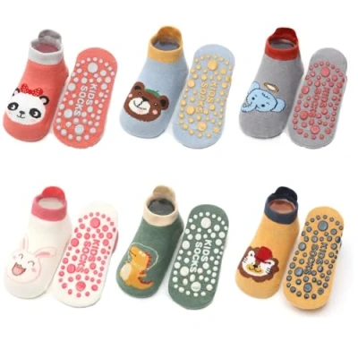 Immagine di Yafane 6 Paia Calzini Antiscivolo in Cotone Calze Bambini Bimbi Neonato per e Bambine (IT, Età, 3 anni, 5 Multicolore B)