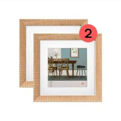 Immagine di Walther Design Fiorito EF220ED, Cornice in Legno con Passepartout, Confezione Doppia, 20 x cm, Rovere Chiaro