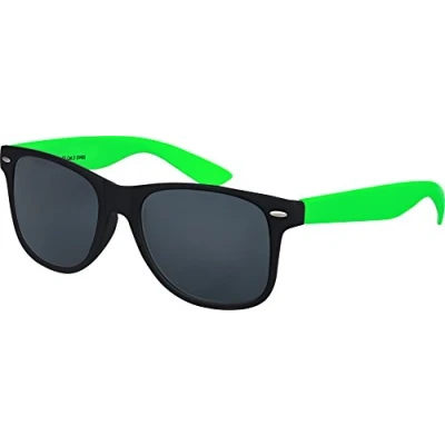 Immagine di BALINCO Occhiali da sole UV400 CAT 3 CE in gomma con cerniera a molla per uomo e donna (verde chiaro/nero fumo)