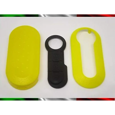 Immagine di COVER CHIAVE GUSCIO + TASTI TASTINI IN GOMMA COMPATIBILE CON FIAT 500 GRANDE PUNTO EVO BRAVO PANDA 500L LANCIA Y YPSILON MUSA DELTA SCOCCA GIALLO Video Tutorial Esplicativo Per Il Montaggio