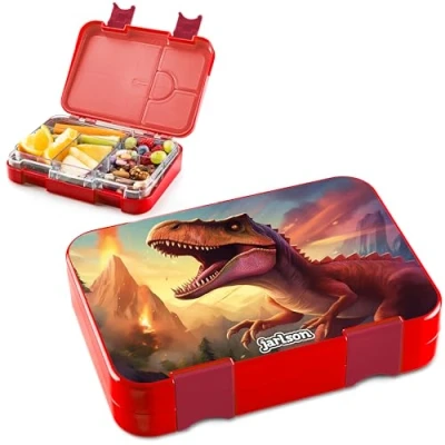 Immagine di Jarlson® Lunch Box Bambini Bento con 6 Scomparti Porta Pranzo Senza BPA per la Scuola e l&#039;asilo 850ml