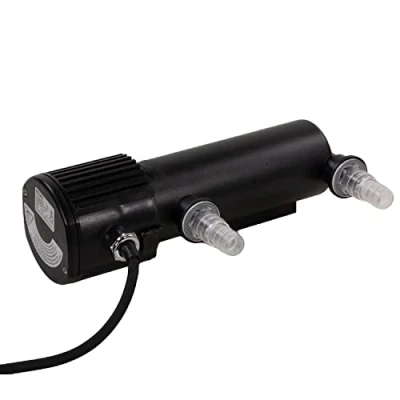 Immagine di AQUAFORTE GUV 207 UV C, Max. Stagno 6 m3, Portata ottima 1,2 m3/Ora, 7 Watt, alloggiamento con Attacco Quick Lock, Dotato di 3 connettori: capezzoli da 20/25/32/40 mm e Vetro