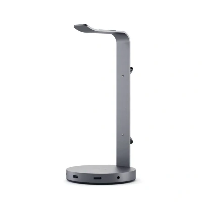 Immagine di Satechi Stand per cuffie in alluminio con Hub USB Space gray ST UCHSHM