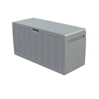 Immagine di Gardiun Baule Contenitore Fabbricato in Resina Top 117x45,5x57,50 cm 270L Montaggio Clic con Sistema di Chiusura Grigio