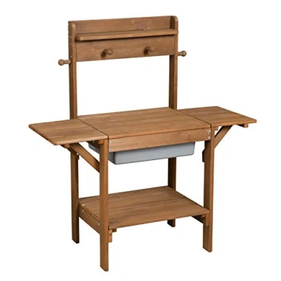 Immagine di roba Cucina Midi per Bambini Giardino e la Cameretta Resistente alle Intemperie Giochi Esterno dai 18 Mesi Legno Massiccio Marrone