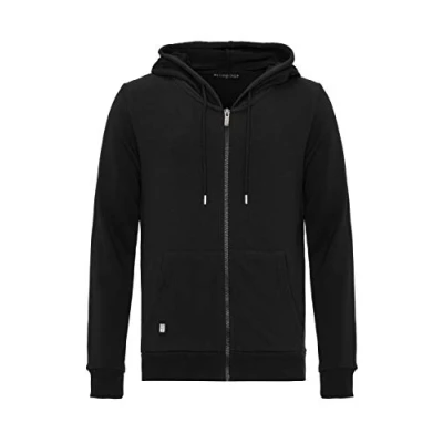 Immagine di RED BRIDGE Felpa da Uomo unicolore Giacca Tuta con Cappuccio e Tasche Frontali Premium Basic Nero M