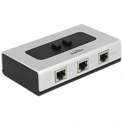 Immagine di Delock RJ45 10/100/1000 2 porte manual bidirectional Gigalan switch di rete x