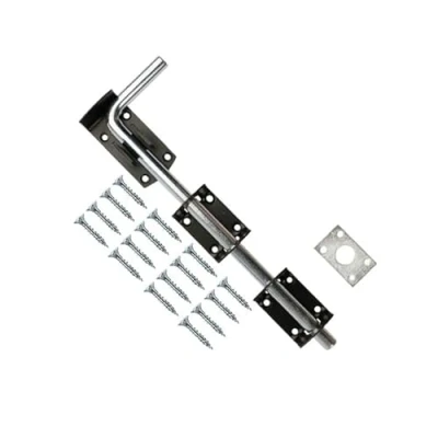 Immagine di TERF® Bullone resistente per porta del garage, 375 mm, con vite di fissaggio, bulloni a discesa giardino, capannone, confezione da 1