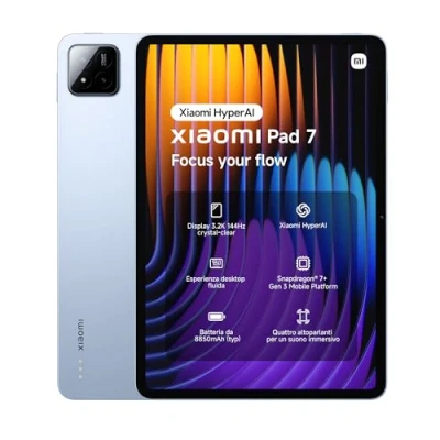 Immagine di Xiaomi Pad 7, (Tablet) display da 11.2&#039;&#039;, 8+256GB, Blue, batteria 8850mAh, Ricarica Turbo 45W, HyperAI (Alimentatore non incluso)