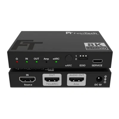 Immagine di FeinTech AX211 HDMI 2.1 Audio Extractor (HDMI Output) Splitter 1 in 2 out 8K 4K 120Hz eARC
