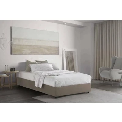 Immagine di Talamo Italia Letto Piazza e Mezza sfoderabile Contenitore Apertura Frontale Silvia Sommier Made in Italy Tortora, 120 x 190 cm