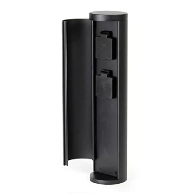 Immagine di Wiltec Presa Multipla da Giardino in Alluminio con IP44 Colonna a 2 Prese per Esterno