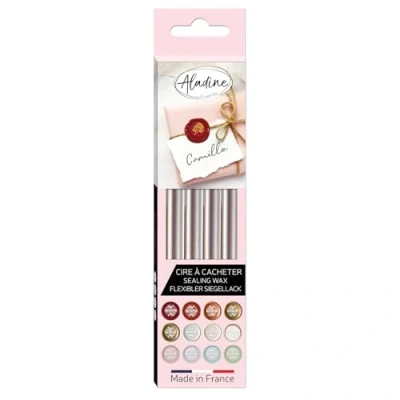 Immagine di Aladine 72432 Mondo Creativo Pack 4 Sticks Cera Rotonda Flessibile Argento