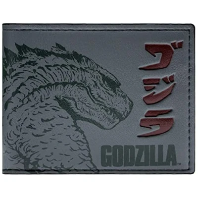Immagine di Animation Godzilla Kaiju Re dei Mostri Portafoglio/Portamonete in Rilievo Bi Fold ID &amp; Porta Carte, Grigio