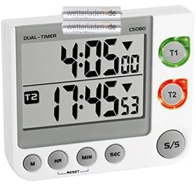 Immagine di TFA 38.2025 Timer elettronico doppio (bianco con batterie)