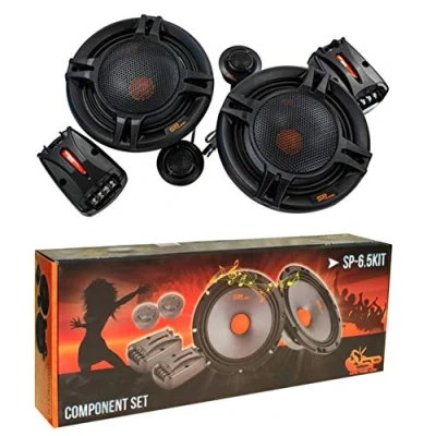 Immagine di SP AUDIO 1 kit a 2 vie 6.5KIT SP6.5KIT da 6,5&quot; 16,50 cm 165 mm di diametro 180 watt rms 360 max woofer tweeter crossover auto 4 ohm, coppia