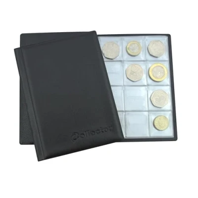 Immagine di COLLECTOR Album per monete 96 di medie dimensioni come A Z 10p 50p £1 1 2 o altre MULTICHOICE (Nero)