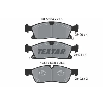 Immagine di TEXTAR 2519001 Kit pastiglie freno con segnalatore acustico usura JEEP: GRAND CHEROKEE 4