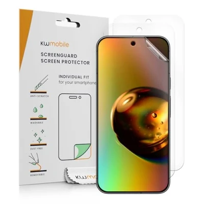 Immagine di kwmobile 3X Pellicola Salvaschermo Compatibile con Google Pixel 9 PRO Film Protettivo Telefono Protezione AntiGraffio Display Smartphone