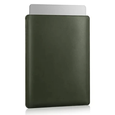 Immagine di MoKo Custodia Protettiva Compatibile con MacBook PRO 14&quot; M2 Max 2023/2021, PRO/Air 13.6&quot; 2022, Tab S8 Ultra 14.6&quot;, Borsa per Laptop,Case in PU e Feltro, Verde Notte