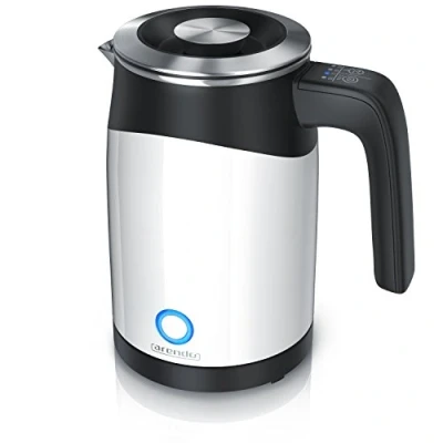 Immagine di arendo bollitore Elettrico da Mezzo litro Modello Single Mini capacità 0,5l 5 Livelli di Temperatura Regolabili Doppia Parete Maneggevole e Compatto Bianco Nero