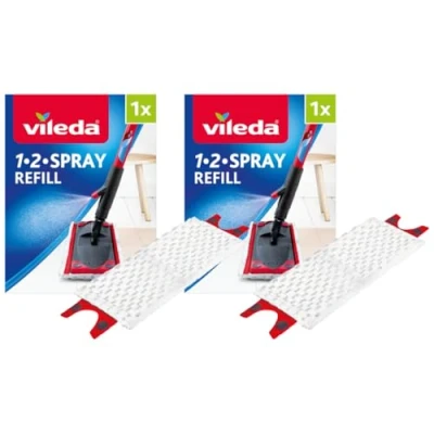 Immagine di Vileda UltraMax 1 2 cuscinetti in microfibra di ricambio, microfibra, bianchi, confezione da