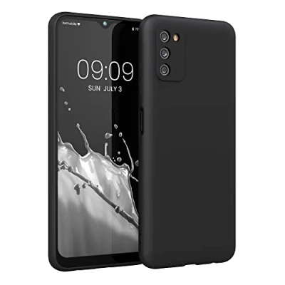 Immagine di kwmobile Custodia Compatibile con Samsung Galaxy A03s Cover Back Case per Smartphone in Silicone TPU Protezione Gommata nero matt