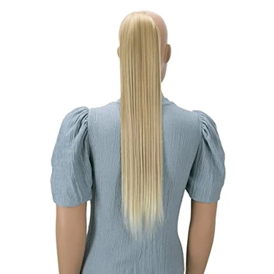 Immagine di CAISHA 60cm Posticcio Per Capelli Hailey Con 2 Nastri Coda Di Cavallo Voluminoso Finti Liscio Biondo Chiaro Mix HC5a