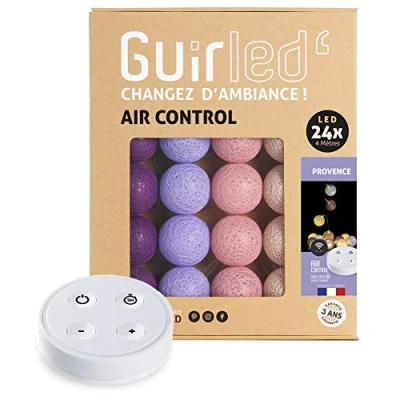 Immagine di Ghirlanda luminoso a LED per batuffoli di cotone USB Telecomando wireless Luce notturna bambini 2h Adattatore alimentazione doppio 2A incluso 4 intensità 24 sfere m Provence