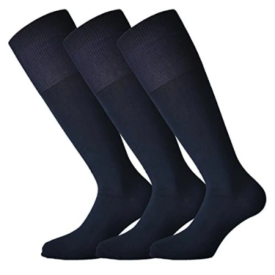 Immagine di Fontana calze 3 paia lunghe in caldo cotone elasticizzate confortevoli e rinforzate (42 44, Blu)