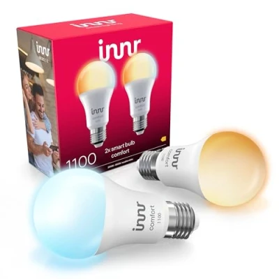 Immagine di innr Smart Lampadina LED 27, Lampadine Luce Calda e Fredda, Compatibile con Hue*, Alexa, Amazon Echo (4a gen), Lampade Zigbee, Dimmerabile, 1190 lumen 2 Pack