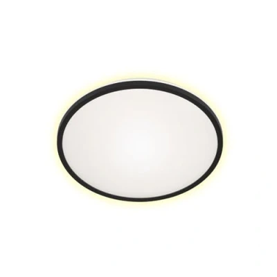 Immagine di Briloner plafoniera LED con effetto retroilluminato, piatta, temperatura di colore bianco neutro, Ø280 mm, nero