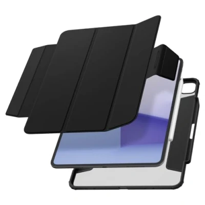 Immagine di Spigen Cover AirSkin Pro Compatible with iPad 13 polici (2024) 7a Generazione con coperchio magnetico staccabile, retro trasparente e portamatite Nero